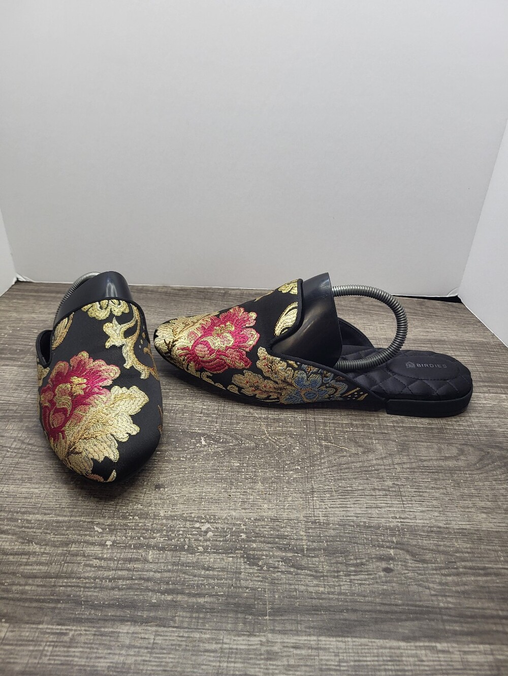 Birdies Womens Shoes Mules The Phoebe Black Floral Size 10.5